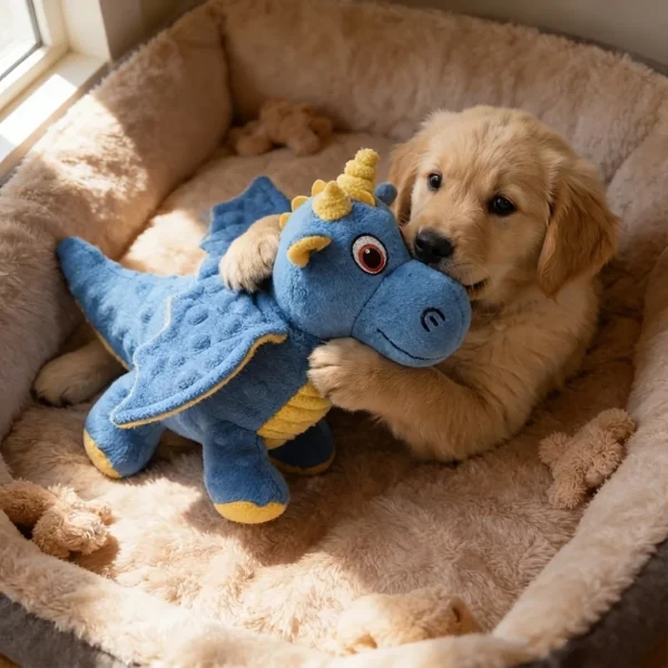 dragon-interactive-squeaky-dog-toy Interactive dragon squeaky dog toy