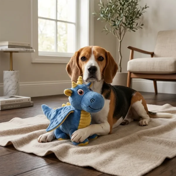 dragon-plush-squeaky-dog-toy Plush dragon squeaky toy for dogs