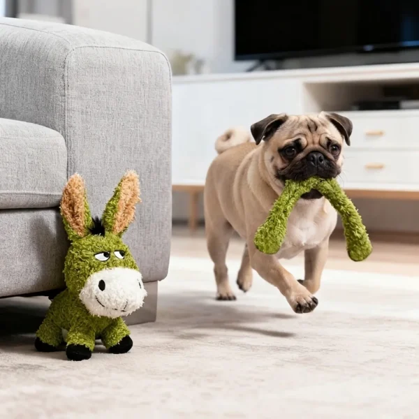durable-donkey-plush-dog-chew-toy Durable donkey plush dog chew toy