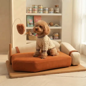 Arden raised dog sofa bed with an elevated design