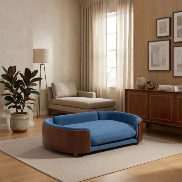 Avery wood dog bed designed for comfortable rest