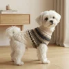 beige-classic-knit-dog-sweater Beige Cable Knit Dog Sweater