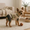 Beige cozy knit turtleneck dog sweater
