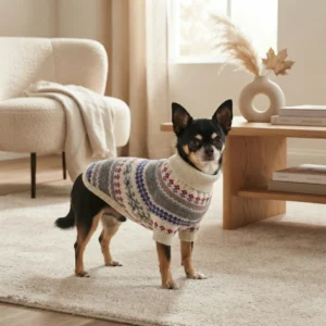 beige-nordic-striped-knit-dog-sweater Beige Nordic striped knit dog sweater