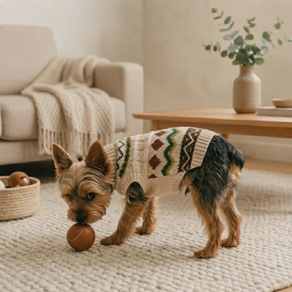 Soft beige knit dog sweater