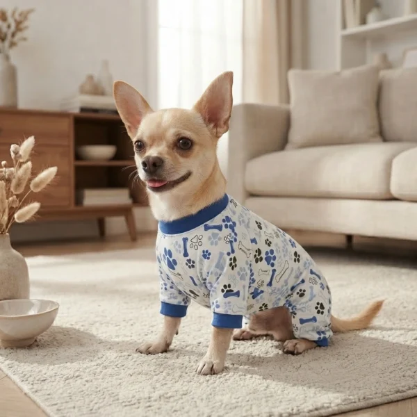 Blue cartoon dog pajamas