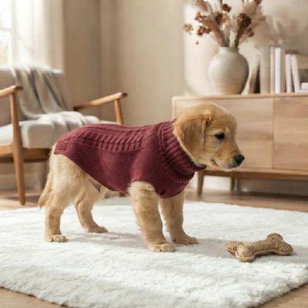 Cozy burgundy dog sweater