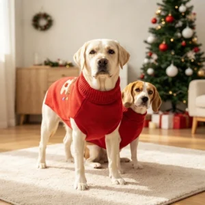 Claus red reindeer dog sweater