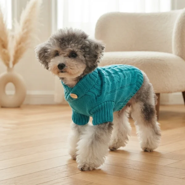 cyan-cozy-dog-sweater Cyan cozy dog sweater