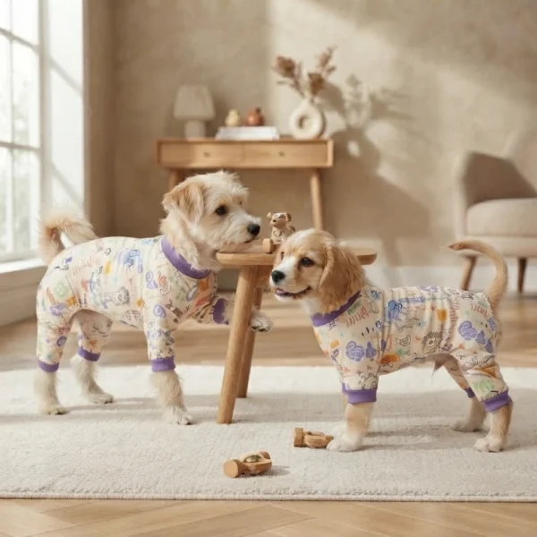 dark-violet-cartoon-dog-pajamas Dark violet cartoon dog pajamas