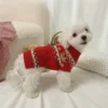 festive-red-reindeer-dog-sweater Festive red reindeer dog sweater