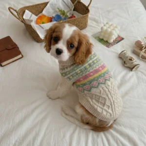 Freya Nordic knit dog sweater