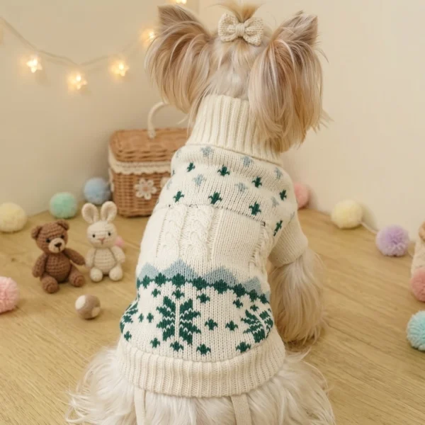 green-winter-knit-dog-sweater Green winter knit dog sweater