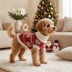 Holly Red Christmas Flower Dog Sweater