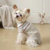 light-khaki-knit-dog-sweater Light Khaki High Neck Dog Sweater