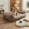 lumi-heated-dog-bed-home Lumi heated dog sofa bed in a stylish home interior