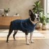 navy-blue-cozy-dog-sweater Navy Blue Knit Turtleneck Dog Sweater