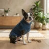 navy-blue-warm-dog-sweater Navy Blue Knit Turtleneck Dog Sweater