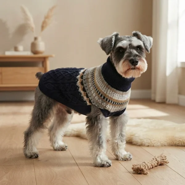 navy-cozy-cable-knit-sweater Cozy navy cable knit sweater for dogs