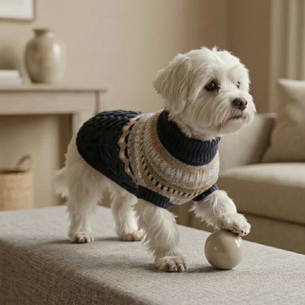 navy-textured-knit-dog-sweater Navy textured knit dog sweater