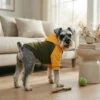 Cozy orange green fleece dog hoodie