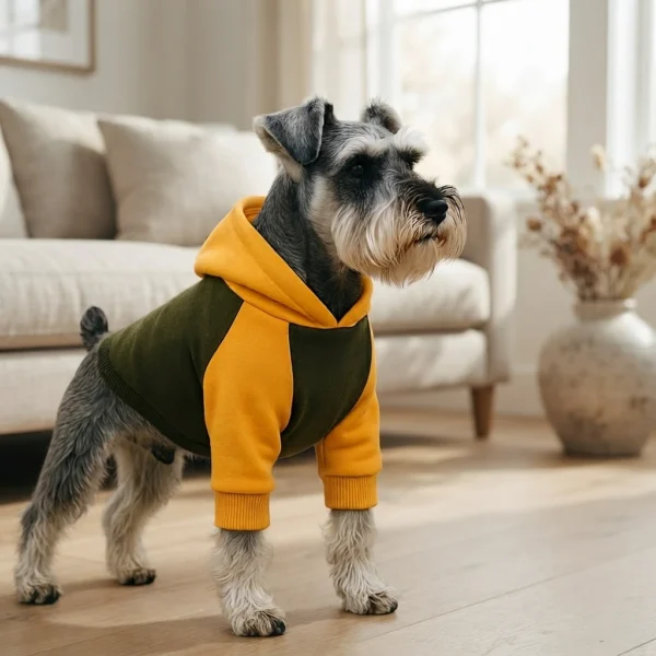 Orange Green Fleece Dog Hoodie