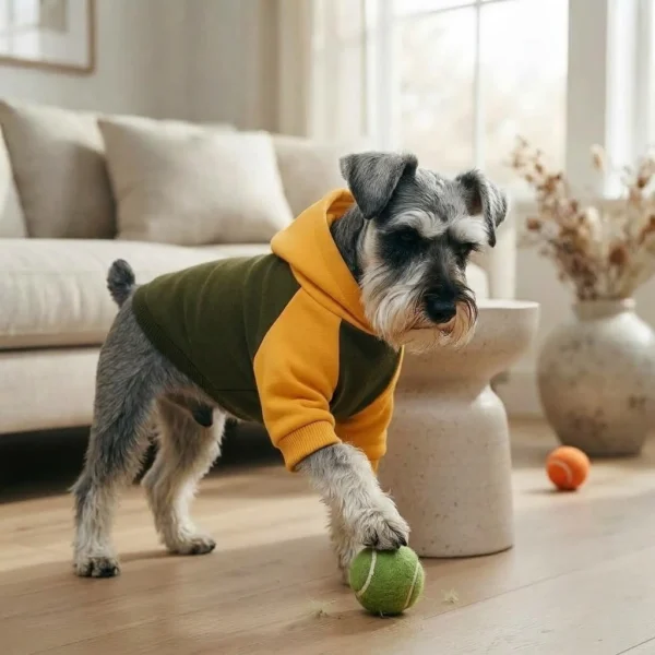 Orange Green Fleece Dog Hoodie