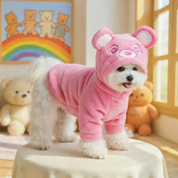 pink-bear-knit-dog-sweater Pink bear knit dog sweater