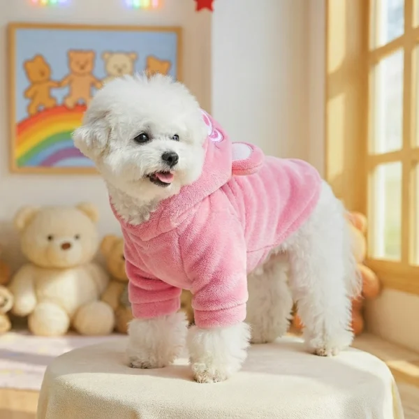 pink-bear-pattern-dog-sweater Pink Bear Dog Sweater