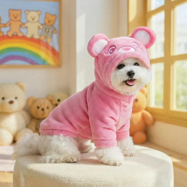 pink-cute-bear-dog-sweater Pink bear sweater for dogs