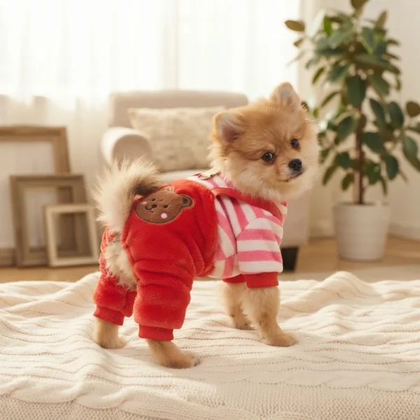 red-bear-dog-overalls Red bear dog overalls