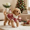 Red Christmas flower dog sweater