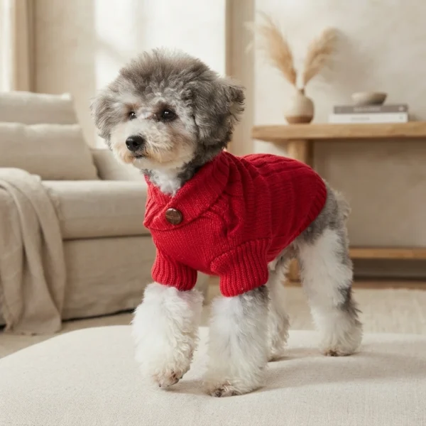 red-cozy-dog-sweater Red cozy dog sweater