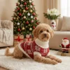 Red floral Christmas dog sweater