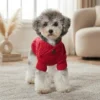 red-knit-dog-sweater Red Cable Knit Dog Sweater