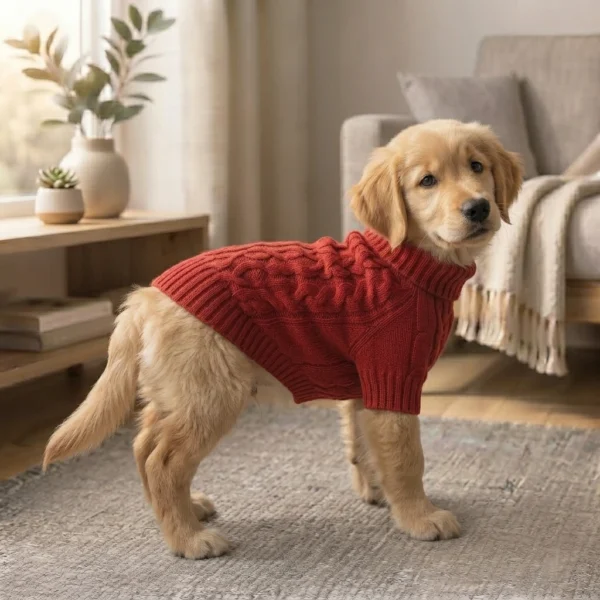 red-warm-dog-sweater Warm red dog sweater for chilly days