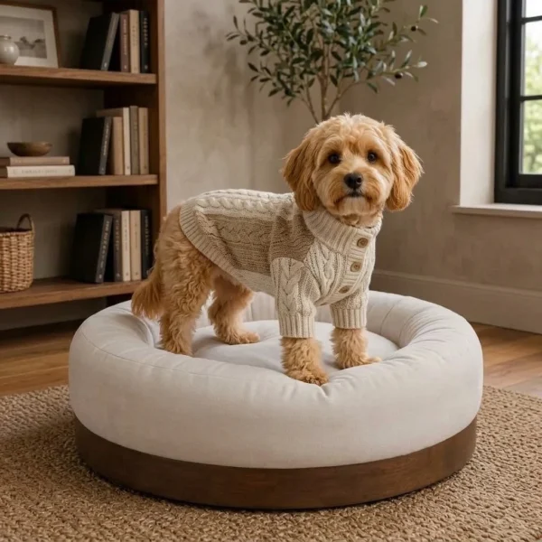 Sienna Oslo dog bed in a stylish home interior