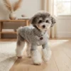 space-gray-knit-dog-sweater Space Gray Cable Knit Dog Sweater