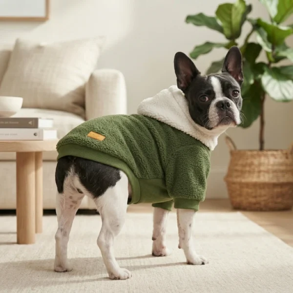 Warm fleece dog hoodie