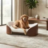 Wellington solid wood dog bed with a sturdy elevated frame