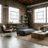Benson gray orthopedic dog sofa bed in a stylish home interior