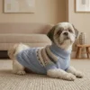 sky-blue-cable-knit-dog-sweater Sky blue cable knit dog sweater