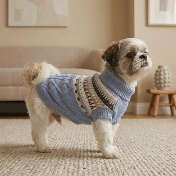 sky-blue-knit-dog-sweater Sky blue knit sweater for dogs